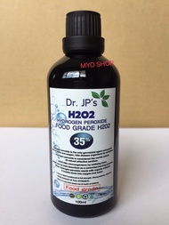 H2O2(Hydrogen Peroxide)Food Grade ขนาด100ml.Glass bottle with dropper stopper