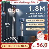 TNW S30 Tripod Selfie Stick 3-in-1 Kaki Empat Wayarles Kawalan Bluetooth 360° Pemegang Telefon Tripo