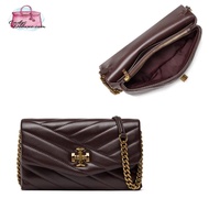 (PLEASE CHAT BEFORE PURCHASE)NEW AUTHENTIC INSTOCK TORY BURCH KIRA CHEFRON WALLET ON CHAIN BURGUNDY COLOR 90343 616