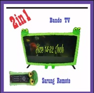 Bando TV LED 24 inch - 32 inch + sarung remot karakter bisa cod / sarung bando tv karakter + sarung remot  32 inch / sarung bando tv karakter Lucu lucu  1 set  32 inch / 2 in 1 bando tv karakter murah