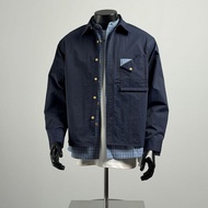 Checked Shirt Jacket Men Jacket 2026 Fake Two-Piece Shirt