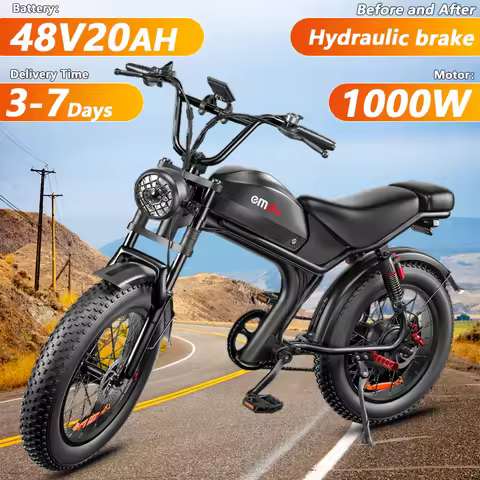 emoko C93 E-Bike 1000W Motor 48V20Ah Battery 20*4 Inch Fat Tire Electric Bike Before And After Hydra
