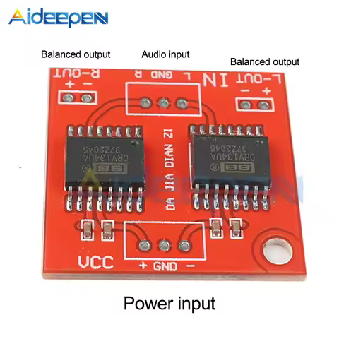 DC5V-15V Dual Channel DRV134 Unbalanced to Balance Board For Balanced Input Power Amplifier Board Fo