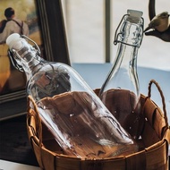 水晶玻璃密封瓶 酒吧餐廳檸檬水壺 創意牛奶瓶儲物瓶紅酒瓶泡酒瓶