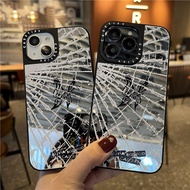 Casing iphone 11/12/13/14/15/16 Pro max  Cracked Butterfly Mirror Case For iPhone 11,12,13,14,15,11P