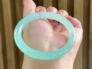 冰種翡翠天然翡翠玉鐲A玉手鐲 玉鈪 • 冰種果綠翡翠圓鐲