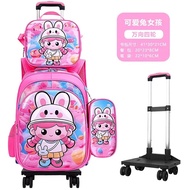 3d Bag Three-Piece Set Trolley Universal Wheel Bag Cartoon Backpack Meal Children Men Women Backpack