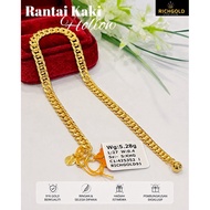 RICHGOLD JEWELS  Rantai Kaki Emas 916 / Anklet Gold 22k