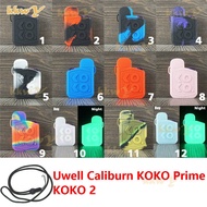 free lanyard Texture Cover for Uwell Caliburn KOKO Prime / KOKO 2 Case Sleeve Skin Shield decal sticker leather