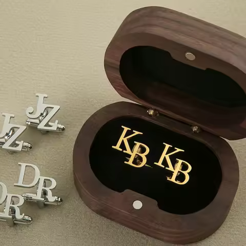 Personalized Initial Cufflinks Custom Name Cufflink Button Stainless Steel Jewelry Groomsmen Best Ma
