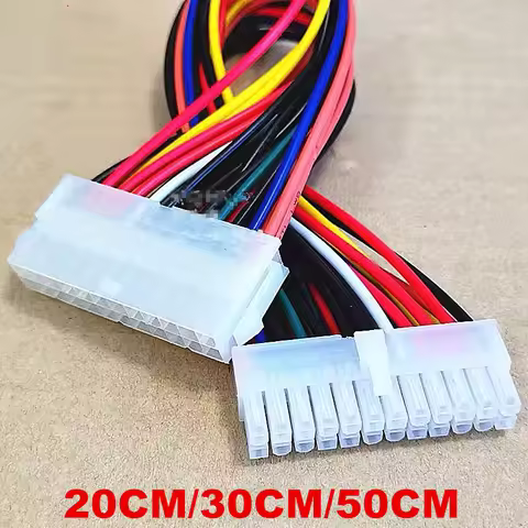 24Pin To 24Pin Supply Extension Cable 600V 105 ATX 24 Pin Male To 24 Pin Female Internal PC PSU TW P
