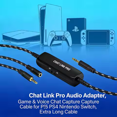 Chat Link Pro for Elgato Chat Link Pro Audio Adapter, Game & Voice Chat Capture Cable for PS5 PS4 Ni