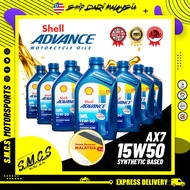 Shell AX7 15W50 4T 1L | 100% ORI | Minyak Hitam Motosikal | Pasaran Malaysia | Advance Synthetic