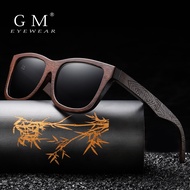 ۩GM Natural Bamboo Wooden Sunglasses Handmade Polarized Glasses Mirror Coating Lenses Eyewear Wi Eo
