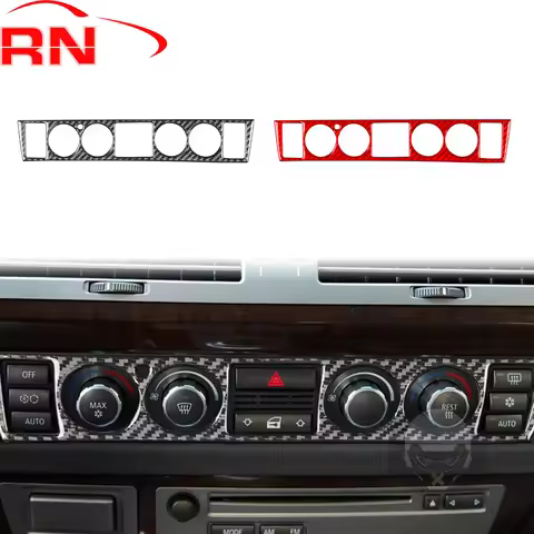 For BMW 7 Series E65 2002-2008 Modified Carbon Fiber Air Conditioner Knob Cover Interior Piano Black