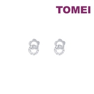 TOMEI Flower Earrings, White Gold 585