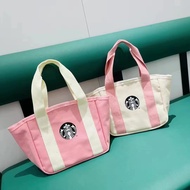 Starbucksใหม่ผ้าใบกล่องอาหารกลางวันกระเป๋าถือทำงานถุงอาหารกลางวัน