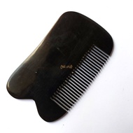 Guasha tanduk kerbau asli 2in1 guasha dan sisir saku / alat terapi tradisional pijat kesehatan dan p