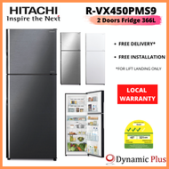 [BULKY] Hitachi R-VX450PMS9 Stylish Line 2 Doors Top Freezer Fridge 366L