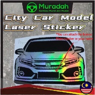 [ReadyStock]All Honda Civic Car Model Laser Sticker decal For Civic fit EK,ES9,FB,FC,FD,Ferio EG9,Mu