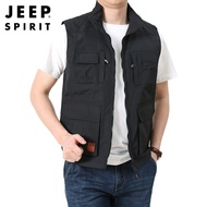 JEEP SPIRIT เสื้อกั๊กแฟชั่นผู้ชายแบบลำลอง