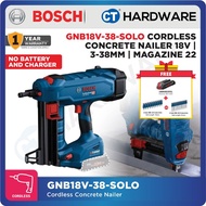 Bosch GNB18V-38-SOLO Cordless Concrete Nailer 18V | 3-38mm | Magazine 22pc without Battery and Charg