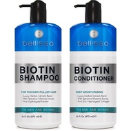 Biotin Shampoo and Conditioner Set - Sulfate and Paraben Free Treatment for Men and Women - Hair Thickening Volumizing Products to Help Boost Thinning Hair with Added Keratin