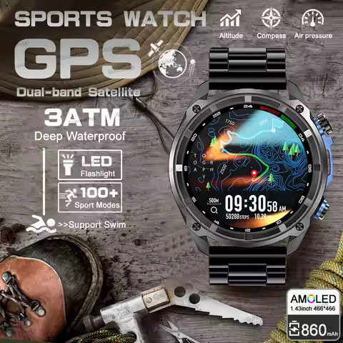 NEW GPS Offline Map Navigation 4G Memory Smart Watch Built-in App Market 10ATM Waterproof Watches 10
