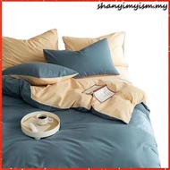 Bedsheet With Comforter Cover bedsheet king 4 in 1 Solid Color Washed Cotton Set Quilt Cover ikea be