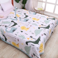 Heureux hot sell quilt cool summer blanket 140*200 comforter cotton fabric cartoon dinosaur pattern
