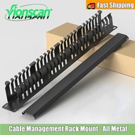 Vionscan Rack Mount Cable Management 1U, 48 Slot Horizontal Wire Manager. Cable Organizer