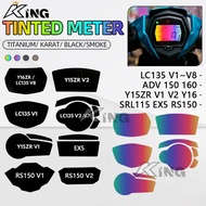 LC135 Y15ZR TINTED METER STICKER TITANIUM/ KARAT/ BLACK/SMOKE YAMAHA HONDA LC135 V1~V8 FI Y15 V1 V2 
