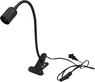 Flexible Aluminum Wire Neck Clip Holder, E26/E27 Base Light Socket, LED Table Light Adapter with On/