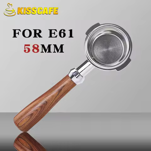 58MM Coffee Bottomless Portafilter Naked For E61 EXPOBAR Two Ears With Filter Basket Espresso Machin