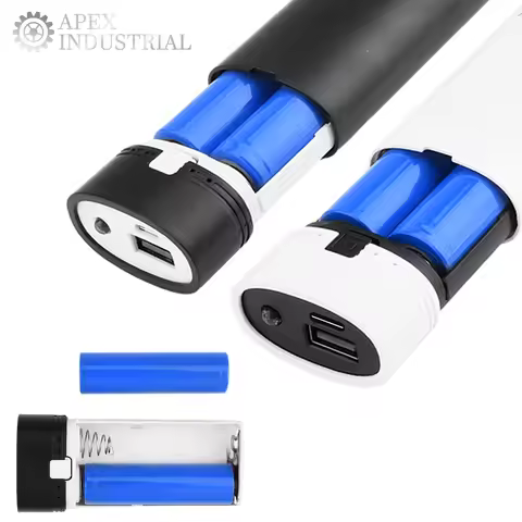 2x18650 Power Bank Battery Box Dual Type-C USB Charge Shell Soldering-free Mobile Power Case DC 5V 2