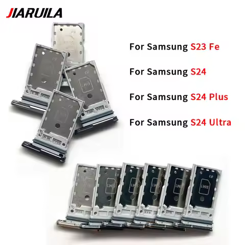 NEW Dual Card SIM Card chip slot drawer Card Tray Holder Adapter Repair Parts For Samsung S24 Plus S