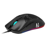 Black Jue AJ390 Lightweight Wired Game Gaming Mouse Macro Universal Notebook Dedicated for Desktop C