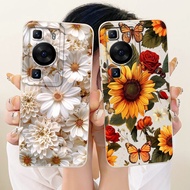 For Huawei P60 Pro P 60 P60 Art Lens Protective Casing P60Pro P60Art P60 Beautiful Daisy Sunflower S