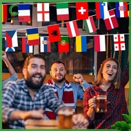 Bv✿  2024 24 Countries Hanging String Flags Polyester 7M 24 Country Teams Bunting Flags Bunting Nati