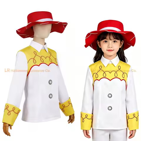 Story Cowboyy Jessie Cosplay Costumes Jessie Top Hat Bow Outfit Set For Girls Movie Role Play Hallow