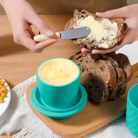 French Butter Crock For Counter With Lid Spreadable Butter Silicone Bell Style Butter Jar Butter Dis