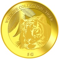 999.9 Pure Gold | 5g Golden Tiger Gold Medallion