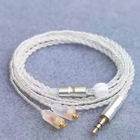 HiFi Earphone Upgrade Cable MMCX 3.5mm 1.2m Silver Plated Core Cable For IE200/IE300/IE600/IE900/ N5