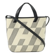 HERMES 帆布Cabas H En Biais 27手挽肩背兩用袋Noir