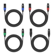 4 Pack XLR Microphone Cable,3 Pin Mic Cables XLR Male to Female Mic Cord,for Microphone Audio Mixer Stage Light