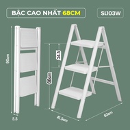 Thang gấp gọn chữ A 3 -4 bậc thép carbon FUJIHOME Nhập Khẩu step ladder thang xếp gọn bậc to