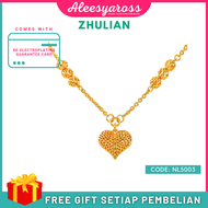 [NL5003] Rantai Leher BOBA CINTA ZHULIAN Gold Plated Necklace Jewellery Emas Saduran Zhulian