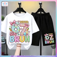2-Piece Children's Set Easter Style 67 BRUH | T-Shirt + Shorts Cool Popular Clothing In