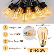 Nhựa S14 LED Garland E27 220V EU Đèn dây shatterproof không thấm nước connectable vườn ngoài trời mớ