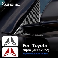 For Toyota Supra GR A90 A91 MK5 2019-2022 Carbon Fibre Car A-pillar Decorative Frame Stickers Exteri